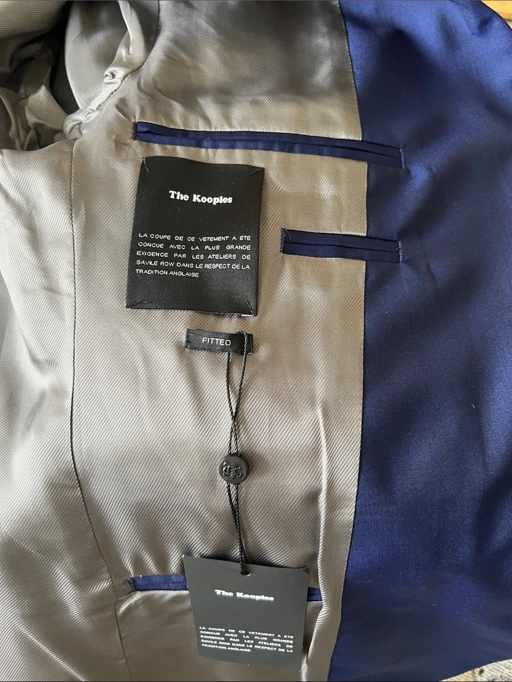 The Kooples Men’s Marine Officer Blazer Navy Blue Size 44 NWT